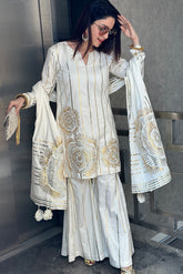White Sharara Set